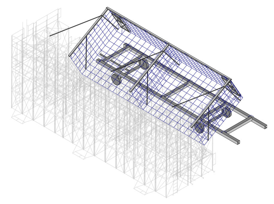 A 3 d model of the structure is shown.